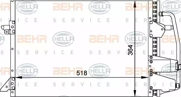 Конденсатор, кондиционер 8FC351035701 HELLA
