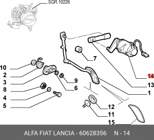 Датчик, положение педали акселератора 60628356 ALFA FIAT LANCIA