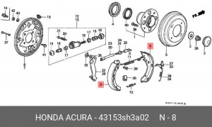 Комплект тормозных колодок 43153SH3A02 HONDA