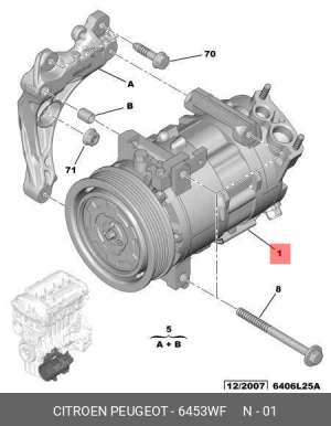 Компрессор кондиционера 6453 WF CITROEN PEUGEOT