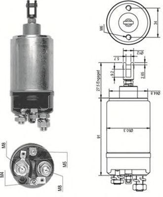 Тяговое реле, стартер 940113050089 MAGNETI MARELLI