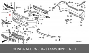 Бампер передний 04711SAA910ZZ HONDA