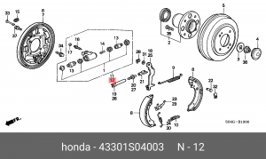 Колесный тормозной цилиндр 43301S04003 HONDA