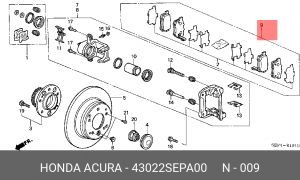 Колодки тормозные дисковые 43022SEPA00 HONDA