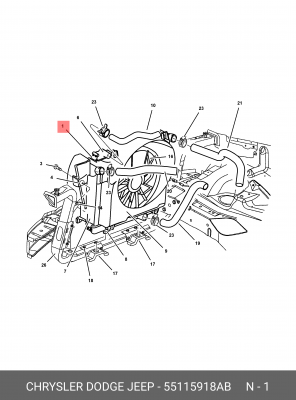 Конденсатор, кондиционер 55115918AB CHRYSLER