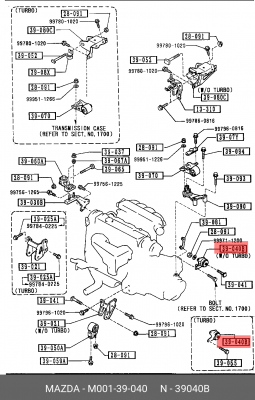 Подушка двигателя M00139040 MAZDA