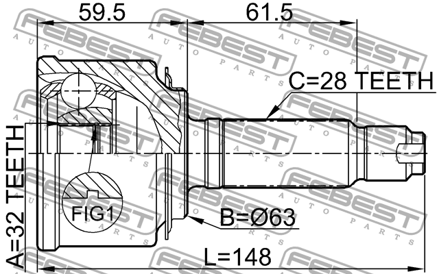 ШРУС 0310-057 FEBEST