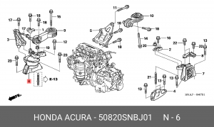 Подушка двигателя 50820-SNB-J01 HONDA