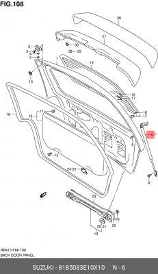 Упругий элемент, крышка багажника / помещения для груза 81850-83E10-X10 SUZUKI