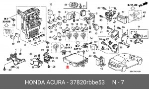 Блок управления двигателем 37820RBBE53 HONDA