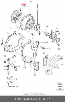 Комплект сцепления 92AX-7L596-DA FORD