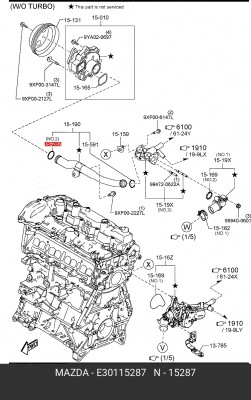 Кольцо уплотнительное E301-15-287 MAZDA
