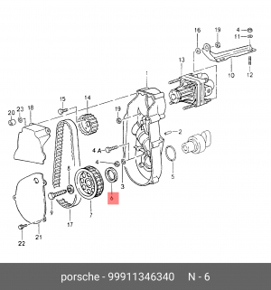 Уплотняющее кольцо 99911346340 PORSCHE