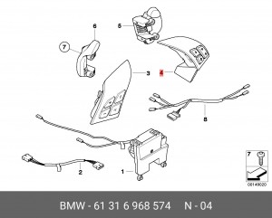 Блок кнопок рулевого колеса 61316968574 BMW