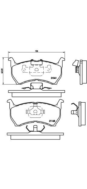 Комплект тормозных колодок, диско P 49 004 BREMBO