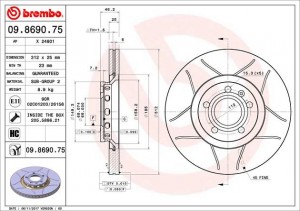 Тормозной диск 09.8690.75 BREMBO