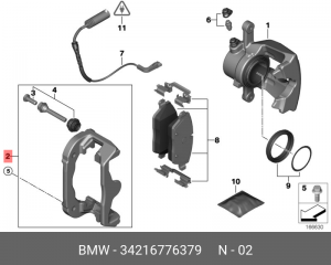 Кронштейн, корпус скобы тормоза 34 21 6 776 379 BMW