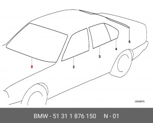 Стекло ветровое 51 31 1 876 150 BMW
