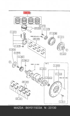 Кольца поршневые B6Y011SC0A MAZDA