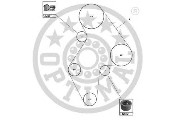 Комплект ремня ГРМ SK-1016 OPTIMAL