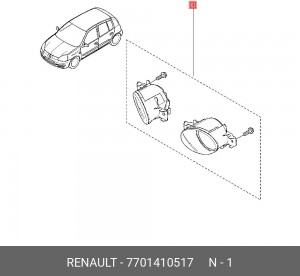 Фара противотуманная 7701410517 RENAULT