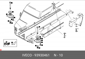 Ремкомплект, крепление кабины водителя 93930461 IVECO