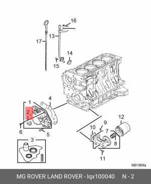 Уплотняющее кольцо, коленчатый вал LQX100040 MG ROVER LAND ROVER