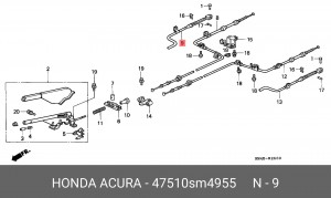 Трос, стояночная тормозная система 47510SM4955 HONDA