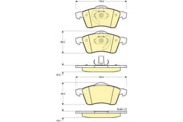 Комплект тормозных колодок, диско 6112822 GIRLING