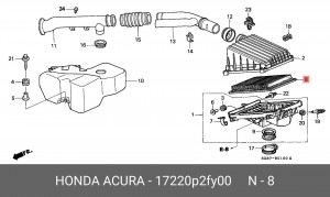 Воздушный фильтр 17220P2FY00 HONDA