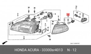Фонарь указателя поворота 33300SR4013 HONDA