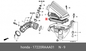 Воздушный фильтр 17220-RAA-A01 HONDA