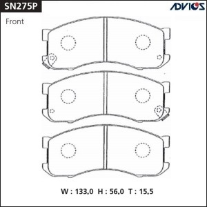 Колодки тормозные дисковые SN275P ADVICS