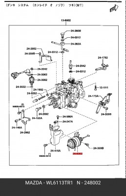 Регулировочный элемент, наружное зеркало WL6113TR1 MAZDA