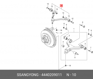 Рычаг подвески 4440209011 SSANG YONG