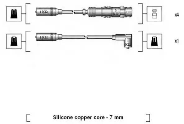 Ккомплект проводов зажигания 941175160757 MAGNETI MARELLI