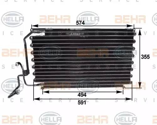 Конденсатор, кондиционер 8FC351035241 HELLA
