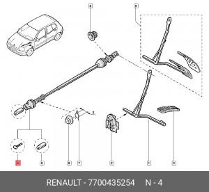Трос педали газа - акселератора 7700435254 RENAULT