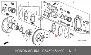 Комплект тормозных колодок, диско 06450S5DA00 HONDA