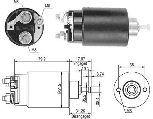 Тяговое реле, стартер 940113050405 MAGNETI MARELLI