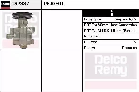 Гидравлический насос, рулевое управление DSP387 DELCO REMY