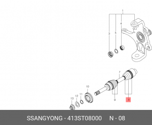 Комплект пылника, приводной вал 413ST08000 SSANG YONG