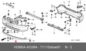 Спойлер - юбка бампера 71110S6AE01 HONDA