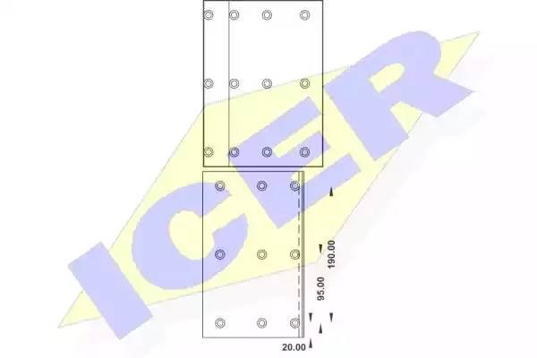 Комплект тормозных башмаков, барабанные тормоза 21997500 ICER