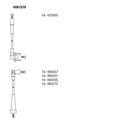 Ккомплект проводов зажигания 600319 BREMI