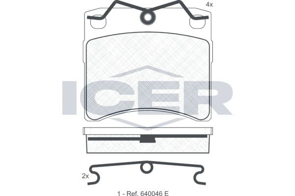Комплект тормозных колодок, диско 140895 ICER