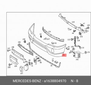 Бампер передний A1638804970 MERCEDES BENZ
