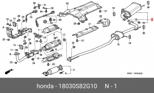 Глушитель выхлопных газов конечный 18030S82G10 HONDA