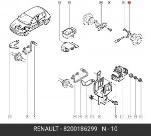 Датчик, частота вращения колеса 8200186299 RENAULT