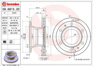 Тормозной диск 09.6813.20 BREMBO